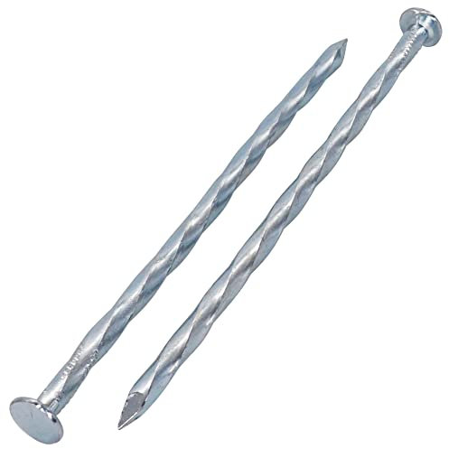 SKIR'CO (50pcs) Clous Carrés Torsadés en Acier 4.5x125mm Clous en Acier Zingué Clou de Travail du Bois Clous Twist Carrés