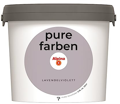 Alpina Peinture murale pure - Violet lavande - Peinture intérieure résistante et respirante - Économique, bien couvrante et nettoyable - 2,5 l