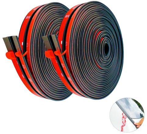 2 x Gummidichtung für Windschutzscheibe, T-förmig, Dichtungsstreifen für die Windschutzscheibe vorne und hinten (150 cm)