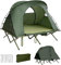 GOPLUS Feldbett mit Zelt für 2 Personen, 4 in 1 Campingzelt wasserdicht mit Regenabdeckung, Luftmatratze, Kissen & Rolltasche, Campingbett aus hochwertigem Oxford-Gewebe mit Doppeldach (Grün)