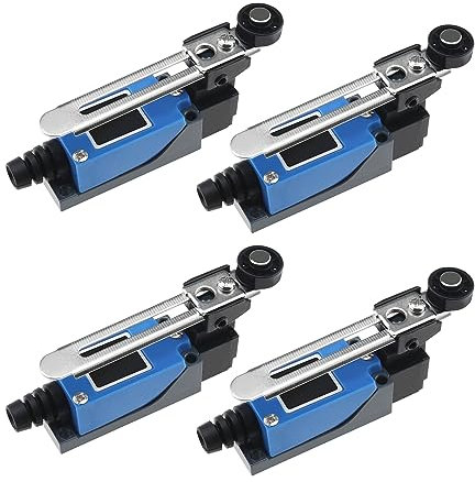 ECSiNG 4pcs ME-8108 Interrupteurs de Fin de Course Commutateur de Bras Levier à Rouleau Réglable NC-NO pour Machines-outils Machines de Levage Équipement électrique AC 250V 2A ou DC 220V 0,25A