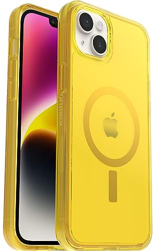 OtterBox Symmetry Clear Case for iPhone 14 Plus, Shockproof, Drop proof, Protective Thin Case, 3x Tested to Military Standard, Antimicrobial Protection, Sun Day