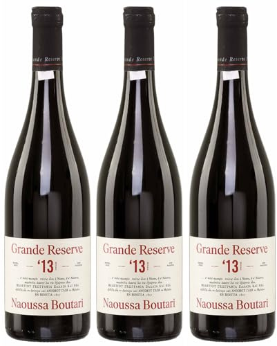 Grand Reserva Naoussa Boutari rot trocken 3x 0,75l Flasche | Trockener Rotwein aus Griechenland | 12,5% Vol. | +20ml Jassas Olivenöl