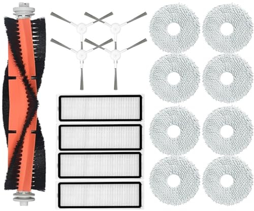 DEMUR Accessoires for aspirateur Robot Xiaomi S10 +/S10 Plus, Brosse latérale Principale, Filtre Hepa, vadrouille, Chiffon, pièces de Rechange Brosses à Vide (Size : 17pcs)