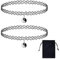 Ruzister 2-teiliges Tattoo-Halsketten-Set Kette Damen Stretch Schmuck 90s Halskette für Damen Teenager Mädchen Schwarze Anhänger Schmuck Tattoo Choker Halsband