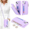 SailorTech Handyhülle für iPhone 15 Etui mit Kartenfach, iPhone 15 Hülle mit Verstellbarer Halskette, iPhone 15 Handytasche mit Reißverschluss Geldbörse - Violett