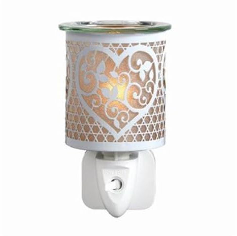 Aroma White & Gold Heart Plug In Wax Melt Warmer