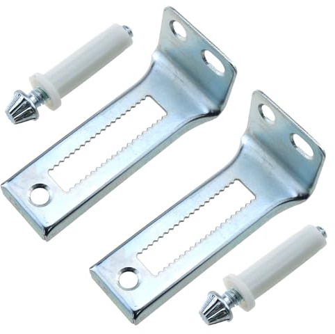LUORNG Lot de 4 pièces de quincaillerie pour porte coulissante à deux battants - Pivot inférieur et plaque de support en métal - Convient pour la fixation de portes coulissantes à deux battants -