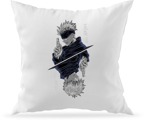 Moonai Gojo Satoru Jujutsu Dekorativer Sofakissenbezug und Füllung 40x40