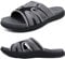 COFACE Mens Sport Recovery Sandals Plantar Fasciitis Soft Cushion Lightweight Arch Support Orthotic Slides for Men GreyBlack Size 11