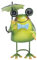 L & P Home & Gifts Ornamente, Metall, Frosch mit Regenschirm, Einheitsgröße