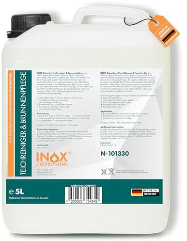 INOX® Teichklar 5L – Algenvernichter für Teich | Teichklar für Gartenteich & Brunnen | Für klares, algenfreies Wasser – fischfreundlich & sicher in der Anwendung