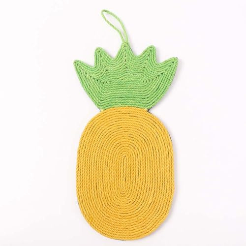 Kratzmatte für Katzen, 42 x 17 cm, natürliches Sisal, Auberginenform, tragbare Katzenkratzpads, Spielzeug für Indoor-Katzen, Katzenkratzpads, Teppich, schützt Teppich und Sofa