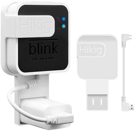 Blink Sync Module 2 Outlet Mount Bracket, Blink Sync Module Bracket Security for Blink Outdoor Camera, Indoor Camera, Doorbell Camera - No Messy Wires, Outlet Wall Mount with Short Cables - 1 Pack