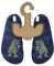 Slipstop Kinder Strandschuhe Anti Rutsch Sport Schuhe Schwimmschuhe Badeschuhe Urlaub Yoga Unisex Sonnenschutzfaktor 50, 21/23 EU, Blau mit T Rex