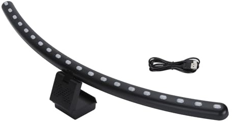ASHATA Lichtleiste Gebogen, Gebogene Lichtleiste für Gebogene Monitore, LED Gebogene Computer Lichtleiste, Touch Steuerung, Winkel Einstellbar, Einstellbare Helligkeit