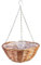 Cesto Colgante de Mimbre Natural con Cadena de Aluminio para Plantas. Macetero. Cestas Plantas Colgantes. Plantas de Interior y Exterior (Marron, 35x17cm)