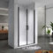 KAYA-BLACK Porte de douche H. 180 cm, largeur réglable 77-80 cm, verre opaque anticalcaire