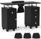COSTWAY Mobile Manicure Table, Professional Nail Station Beauty Technician Desk with Electric Dust Collector, Wrist Rest, 4 Drawers, Cabinet and Wheels, Art Spa Salon Workstation Nail Table (Black)