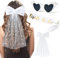 Axinyijia 3 Stück Jga Accessoires Frauen, Schleier Jga Weiße, Bride to Be Schärpe, Braut Sonnenbrille Frauen, Jga Deko Set für Junggesellenabschied