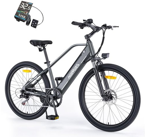 MileTrail1 26 Elektrofahrrad Für Erwachsene mit Drehmomentsensor und Hydraulischen Bremsen, 100KM Reichweite, 36V 13AH Herausnehmbare Batterie, Speed 25KM/H, Mountain E-Bike (Mit Monitor, Grau)