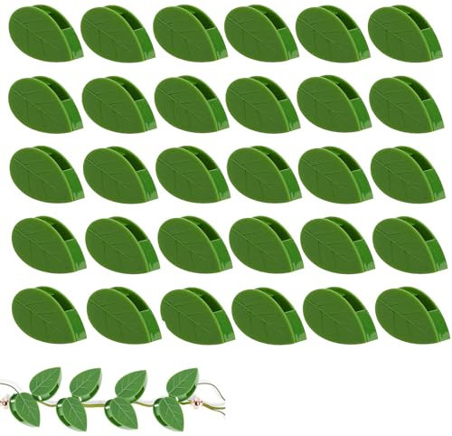 JFGDVW 30 PCS Plant Wall Clips, Plant Hooks for Climbing Plants, Plant Clips for Climbing Plants, for Home Decoration or Wire Cable Organizer(Green)