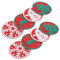 TOPPERFUN 8 Pezzi Sottobicchieri Natalizi da Rotondi Antiscivolo per per e Bar Colori Vivaci per Festeggiare Natale