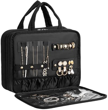 Kosmetiktasche Für Damen Tragbare wasserdichte Tasche | Große Kosmetiktasche Toiletry-Organizer Für Frauen Männer Kosmetik Schmuck Armband Halskette Ohrringe Ringe Fitnessstudio