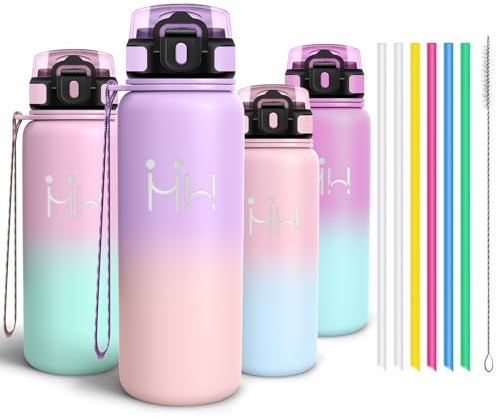 Motswedi Borraccia Termica, 750ml, Borraccia Acciaio Inox, Riutilizzabile, Bottiglia Termica, senza BPA, Borracce - Violetto & Rosa Chiaro
