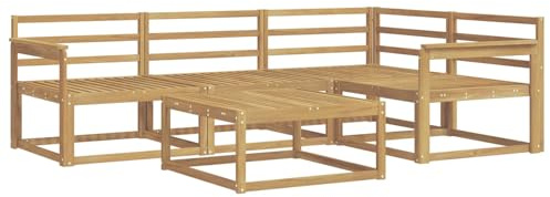 vidaXL Outdoor-Sofagarnitur 5 pcs Weiß 79 x 79 x 37 cm, Akazienholz Sofa, modernes Outdoor-Möbel, stylische Sectional-Garnitur, wetterfeste Terrasse, Garten Sitzgruppe