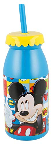 Stor Mickey Mouse-Milchflasche 300 ml mit Strohhalm 19013
