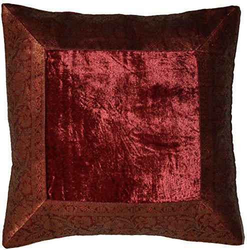 Deko-Kissenbezüge Kissenhülle Samt Brokat Asiatisch Indisch Orientalisch Bezug Kissen Weinrot 40x40 cm