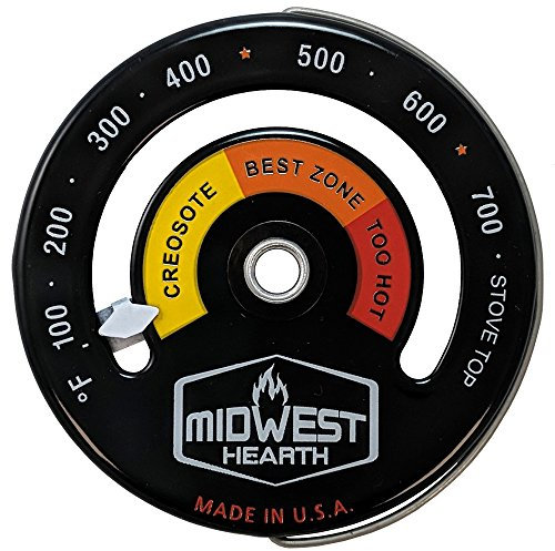 Midwest Hearth Termometro magnetico per stufa a legna, misuratore magnetico