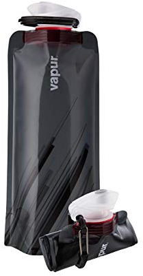 Vapur Flexible, Collapsible Wide Mouth Anti-Bottle with Detachable Carabiner, 23 Ounce, Fire, Pack of 2