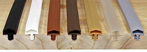 SN-TEC Zimmertürdichtung/Türdichtung/Türgummi SNTD 3001 für 4mm Nut (10 Meter) Farbauswahl: Schwarz/Weiß/Braun/Dunkelbraun/Beige/Transparent/Grau (Weiß)