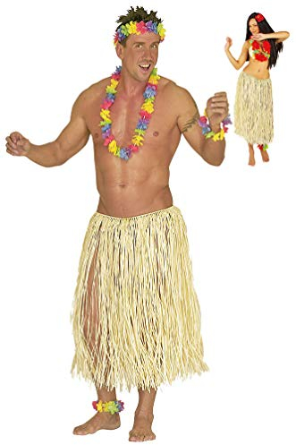 Karneval-Klamotten Hawaii Kostüm Hawaii-Rock Damen Herren Bast Natur 78 cm. Einheitsgröße