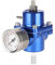 Fuel Pressure Regulator, Fydun Aluminum Alloy Universal FPR Fuel Pressure Regulator with Gauge Hose 0-140psi Gauge Hose Kit Adjustable (Blue)
