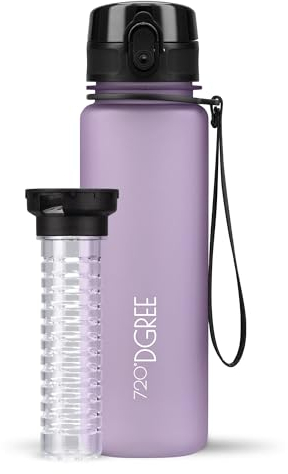 720°DGREE Kids, Sports Water Bottle “uberBottle“ - 500 ml softTouch +Fruit-Infuser - BPA-Free Tritan, Leakproof, Reusable Drinking Bottle - Waterbottle for Children, School, Gym, Fitness, Running