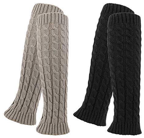 QKURT 2 Pares Calentadores,Legwarmers Calentadores de piernas de lana