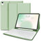 ZOYU Keyboard Case for iPad Air 11 Inch M3 (2025) / M2 (2024), iPad Air 5th/4th Generation 10.9 Inch (2022/2020) with Pencil Holder Slim Smart Cover Detachable Wireless Bluetooth Keyboard, Green