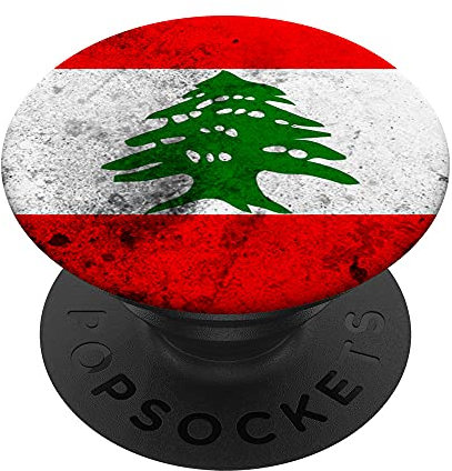 Libanon Flagge Zeder Vintage cool PopSockets mit austauschbarem PopGrip