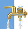 EMAGEREN Doppel Auslaufhahn 1/2 Zoll Garten Wasserhahn 2 Anschlüsse Messing Wasserhahn Doppelwasserhahn Waschmaschine Wasserhahn Außenwasserhahn für Garten, Waschmaschine, Regentonne