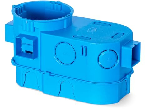 SIMET Unterputzdose 2x60mm, extratief 80mm, für Elektronik, angereiht, 65x153x80mm, Farbe blau, Packung mit 5 Stück