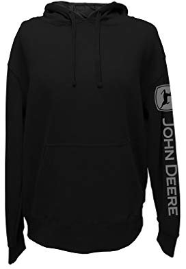 John Deere Felpa con cappuccio Nero, Nero , S