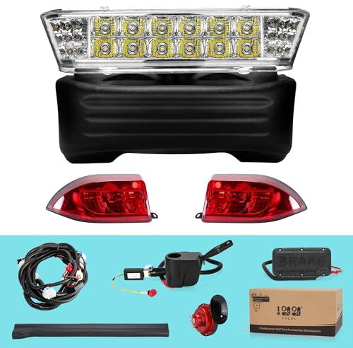 10L0L Golf Cart Licht Kit für Club Car Precedent 2004-2008.5, Scheinwerfer Rücklicht Blinker Bremslichter Hupe Upgrade (muss Eingang 12 Volt)