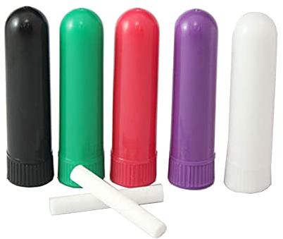 FSSTUD 12 Stück leere Kunststoffröhren für ätherische Öle, nachfüllbar, Aromatherapie, Nasenstäbchen, persönlicher Inhalator-Diffusoren mit Baumwolldochten