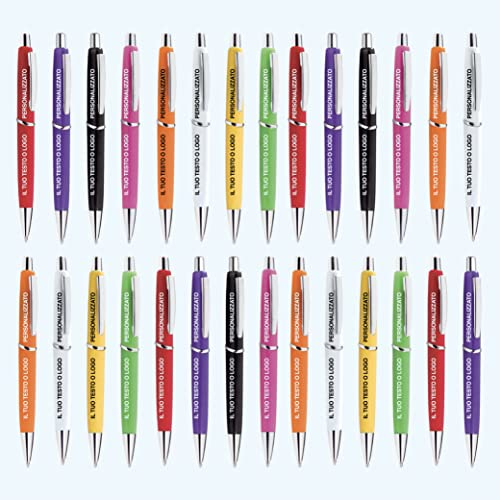 Confezione di penne a sfera personalizzata con stampa di nome, testo, logo, immagine, foto, penna idea regalo anniversario per lui e lei pensione laurea aziendale regali scuola e ufficio (80)