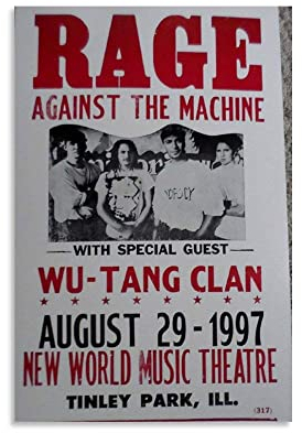 DARXGB Leinwand Druck Poster 60x90cm Rage Against The Machine Poster mit Special Guest Art Schlafzimmer Dekor Geschenkästhetik Kein Rahmen