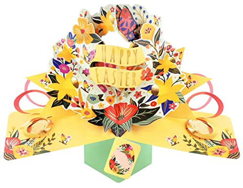 Happy Easter Pretty Floral Easter Pop Up Greeting Card 3D Pop-Up Cards EPOP009