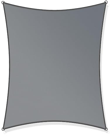 Toboli Vela ombreggiante 2,5x5m, rettangolare, grigio, traspirante, Parasole per giardino terrazzo